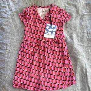 Stylish Pink Geometric Kids Dress